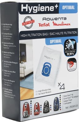 Hygiene+ Optimal dammsugarpåsar för Rowenta, OBH Nordica (4-pack)
