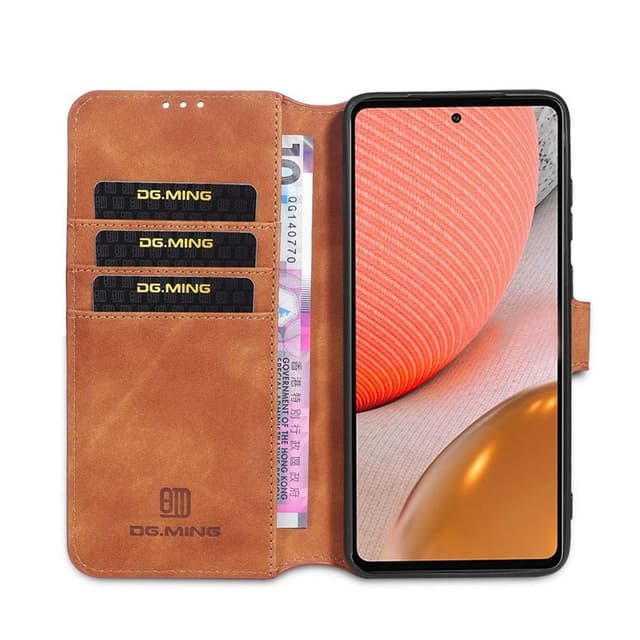 DG-Ming Lompakkokotelo 3-kortti Samsung Galaxy A72 5G  - ruskea