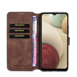 DG-Ming mobil lommebok 3-kort Samsung Galaxy A12  - Kaffe