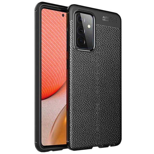 Lædermønstret TPU Cover Samsung Galaxy A72 5G  - sort