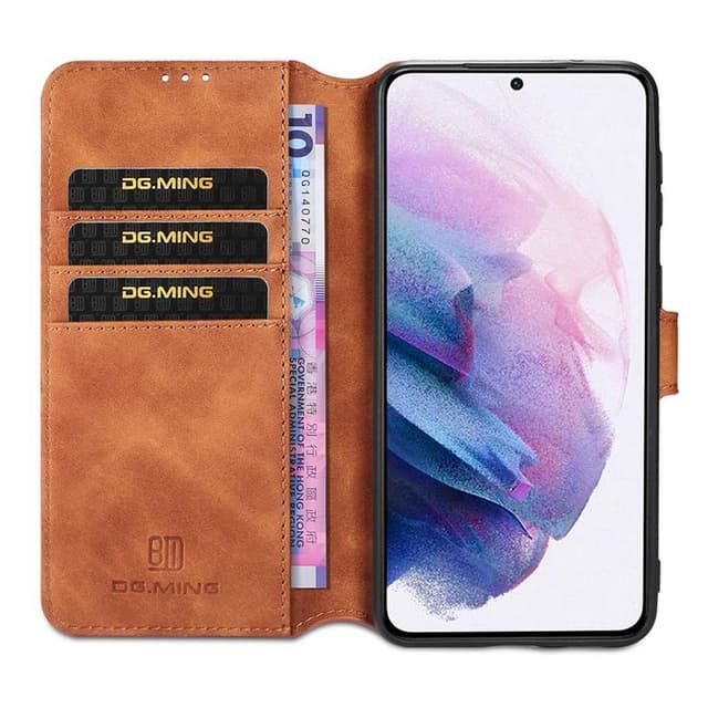 DG-Ming mobil lommebok 3-kort Samsung Galaxy S21 Plus  - brun