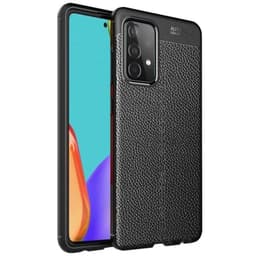 Läder mönstrat TPU skal Samsung Galaxy A52 5G  - Svart