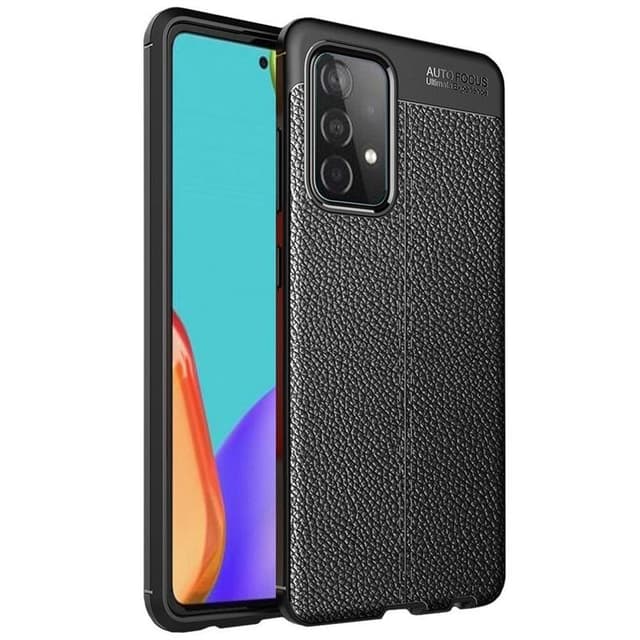 Lædermønstret TPU Cover Samsung Galaxy A52 5G  - sort