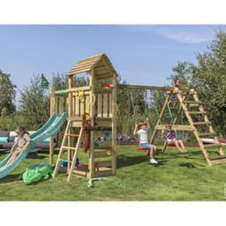 Jungle Gym Safari klätterställning,2 gungor,grön rutschkana