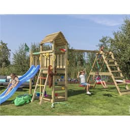 Jungle Gym Safari klätterställning, 2 gungor,blå rutschkana
