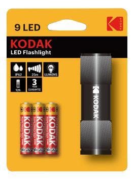 KODAK 9LED lommelykt svart inkl. 3xAAA