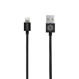Lightning kabel 1m PU-läder Svart
