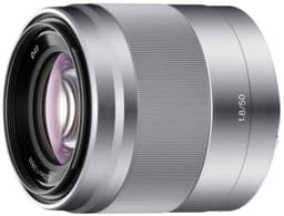 Sony SEL50F18 50 mm objektiv (sølv)