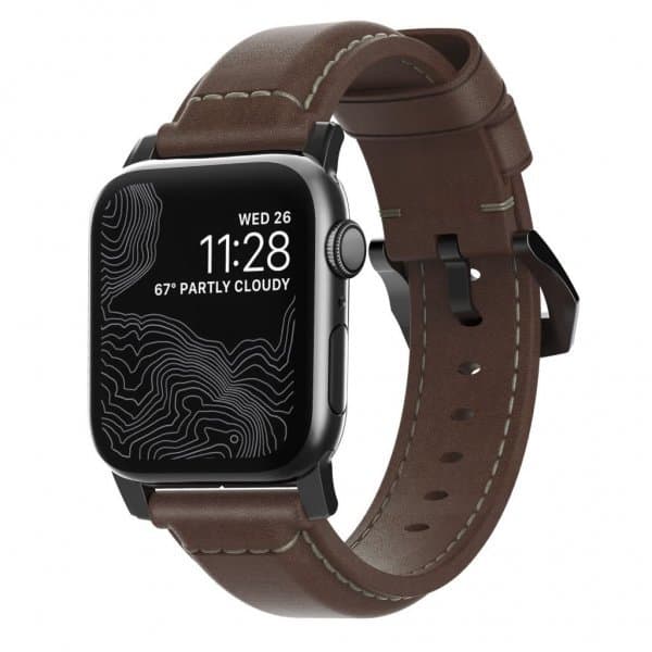 NOMAD Apple Watch 42/44mm/Apple Watch Ultra Armbånd Traditional Strap Sort/Rustic Brown