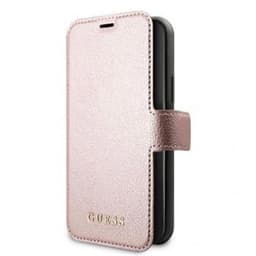 Guess iPhone 12/iPhone 12 Pro Etui Lædertekstur Lyserød