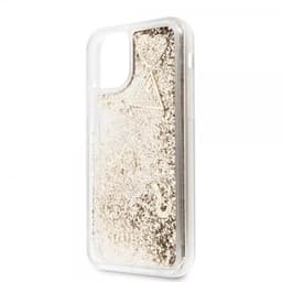Guess iPhone 11 Skal Glitter Hearts Guld