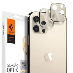 Spigen iPhone 12 Pro Kameran linssinsuojus Glas.tR Optik 2 kpl Kulta
