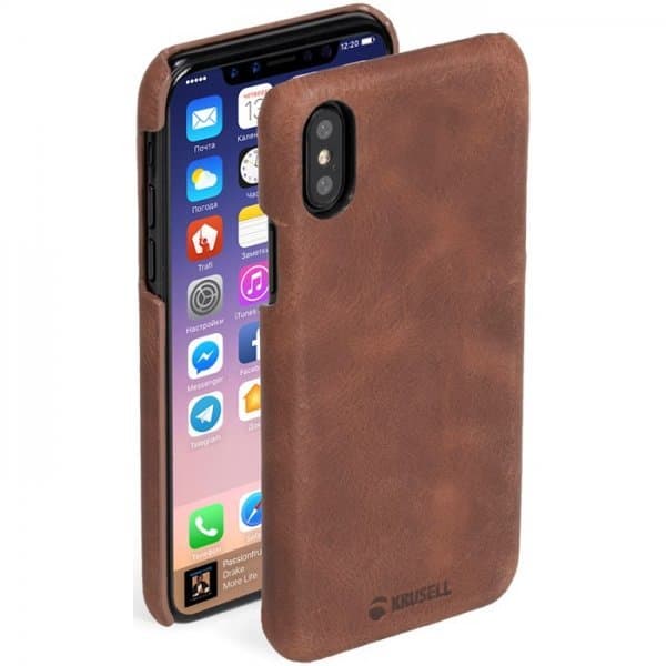 Krusell Sunne Cover till iPhone X/Xs Vintage Cognac