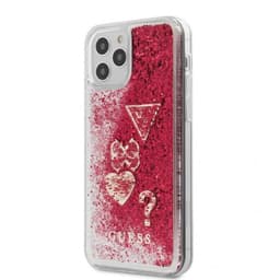 Guess iPhone 12 Pro Max Skal Liquid Glitter Charms Raspberry