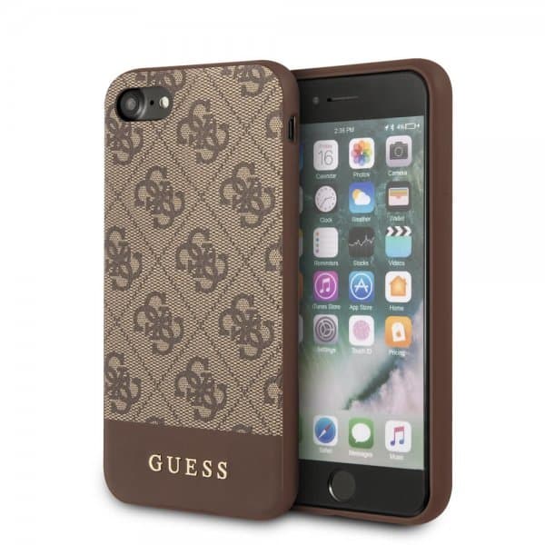 Guess iPhone 7/8/SE Skal Stripe Cover Brun