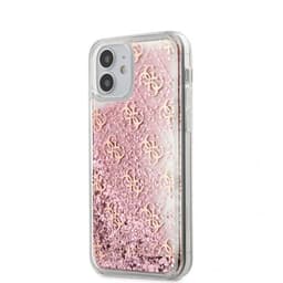 Guess iPhone 12 Mini Suojakuori Liquid Glitter Vaaleanpunainen