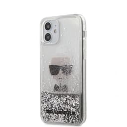 Karl Lagerfeld iPhone 12 Mini Deksel Liquid Glitter Sølv