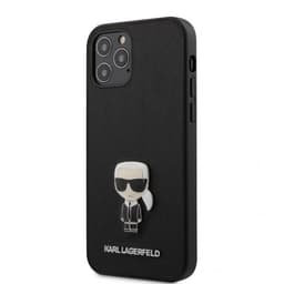 Karl Lagerfeld iPhone 12/iPhone 12 Pro Suojakuori Saffiano Iconic Cover Musta