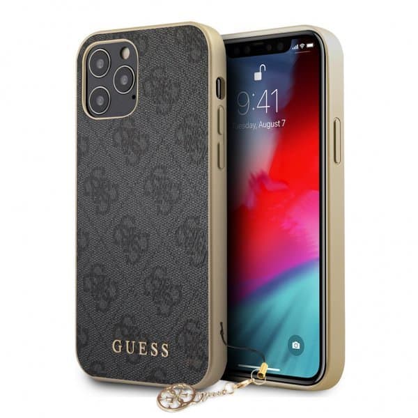 Guess iPhone 12/iPhone 12 Pro Suojakuori 4G Charms Harmaa