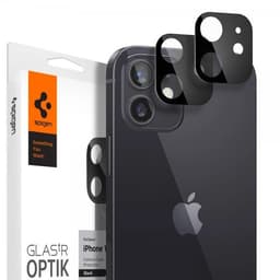 Spigen iPhone 12 Kameran linssinsuojus Glas.tR Optik 2 kpl Musta