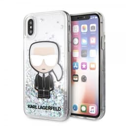 Karl Lagerfeld iPhone X/Xs Cover Hård Plastikik Karl Glitter Transparent