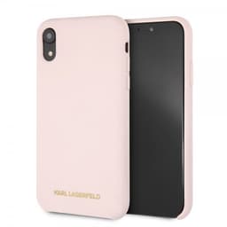 Karl Lagerfeld iPhone Xr Cover Silikonee LageRFeld Guld Logo LjusLyserød