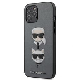 Karl Lagerfeld iPhone 12 Pro Max Suojakuori Saffiano Karl & Choupette Hopea