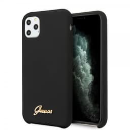 Guess iPhone 11 Pro Max Cover Silikoneei Cover Vintage Sort