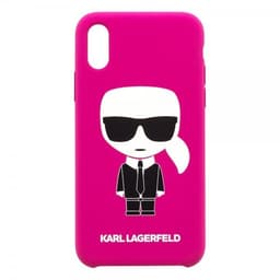 Karl Lagerfeld iPhone X/Xs Deksel Silikon Ikonik Karl Magenta