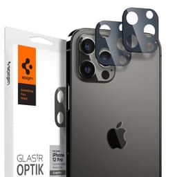 Spigen iPhone 12 Pro Kameran linssinsuojus Glas.tR Optik 2 kpl Graphite