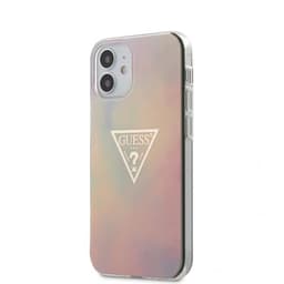 Guess iPhone 12 Mini Cover Gold Triangle Lyserød