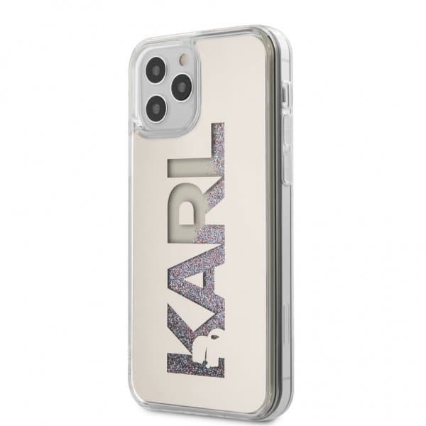 Karl Lagerfeld iPhone 12 Pro Max Cover Liquid Glitter Karl Sølv