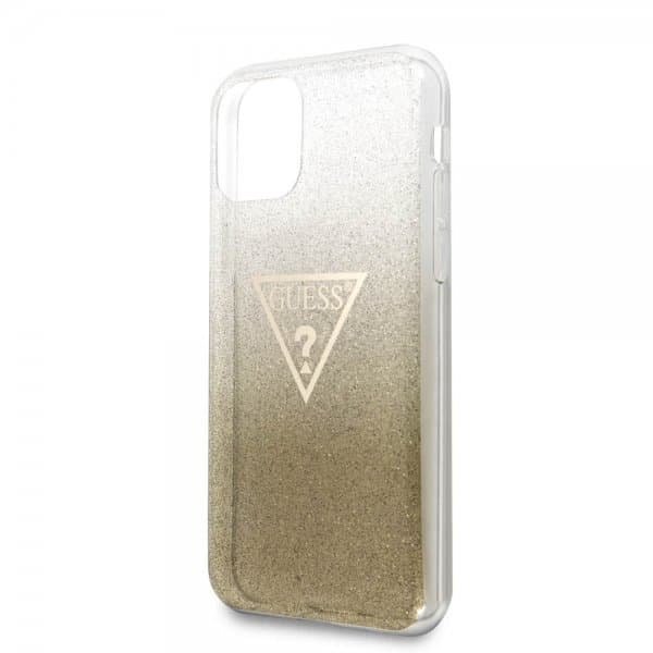 Guess iPhone 11 Pro Cover Solid Glitter Cover Guld
