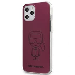 Karl Lagerfeld iPhone 12/iPhone 12 Pro Suojakuori Metallic Iconic Outline Vaaleanpunainen