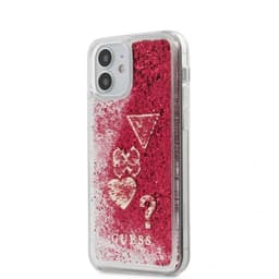 Guess iPhone 12 Mini Skal Liquid Glitter Charms Raspberry