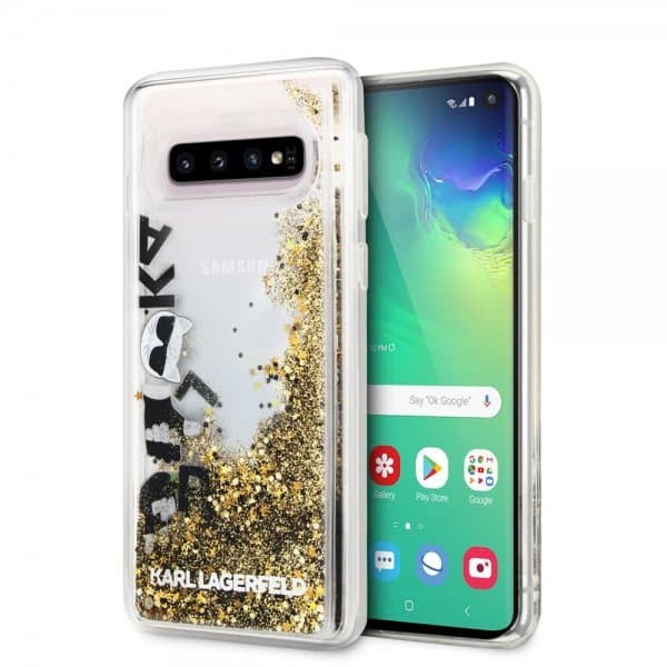 Karl Lagerfeld Samsung Galaxy S10 Skal Hårdplast Guld Glitter Transparent