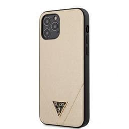 Guess iPhone 12 Pro Max Cover Saffiano V Stitch Guld