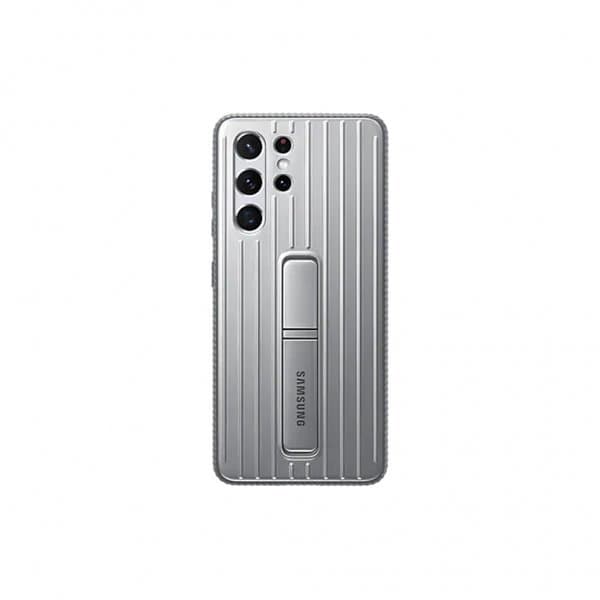 Samsung Original Galaxy S21 Ultra Cover Protective Standing Cover Lysegrå
