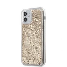 Guess iPhone 12 Mini Skal Liquid Glitter Guld