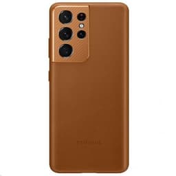 Samsung Original Galaxy S21 Ultra Kuori Leather Cover Ruskea