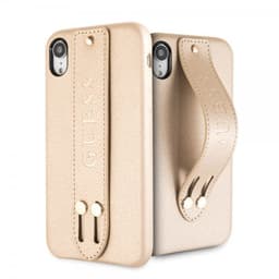 Guess iPhone Xr Cover Saffiano Strap Case Beige