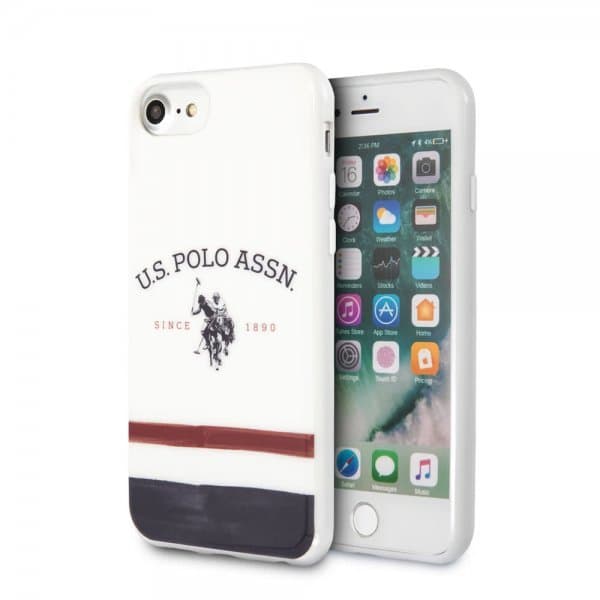 U.S. Polo iPhone 7/8/SE Skal Tricolore Vit