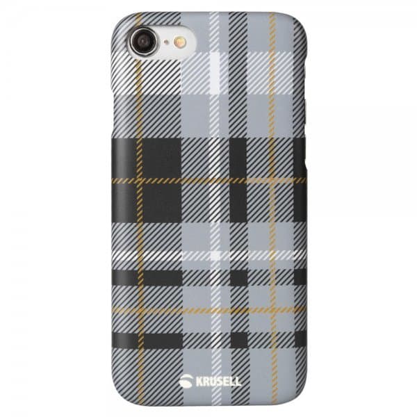 Krusell iPhone 7/8/SE Skal Limited Cover Plaid Dark Grey