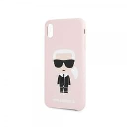 Karl Lagerfeld iPhone Xr Kuori Silikonii Ikonik Karl Vaaleanpunainen