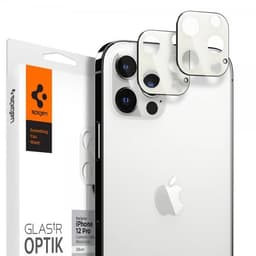Spigen iPhone 12 Pro Max Linsebeskyttelse Glas.tR Optik 2-pakning Sølv