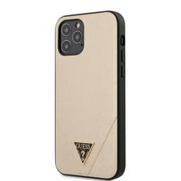 Guess iPhone 12/iPhone 12 Pro Skal Saffiano V Stitch Guld