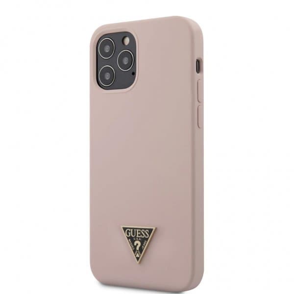 Guess iPhone 12/iPhone 12 Pro Suojakuori Metal Triangle Vaaleanpunainen