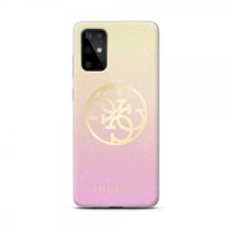 Guess Samsung Galaxy S20 Plus Cover Glitter Circle Guld Lyserød