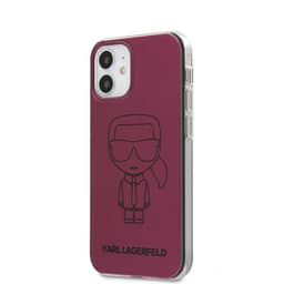 Karl Lagerfeld iPhone 12 Mini Deksel Metallic Iconic Outline Rosa