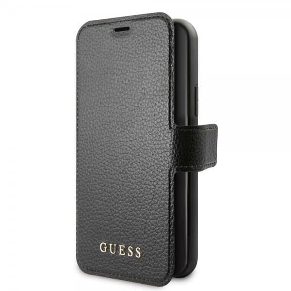 Guess iPhone 11 Pro Etui Lædertekstur Sort